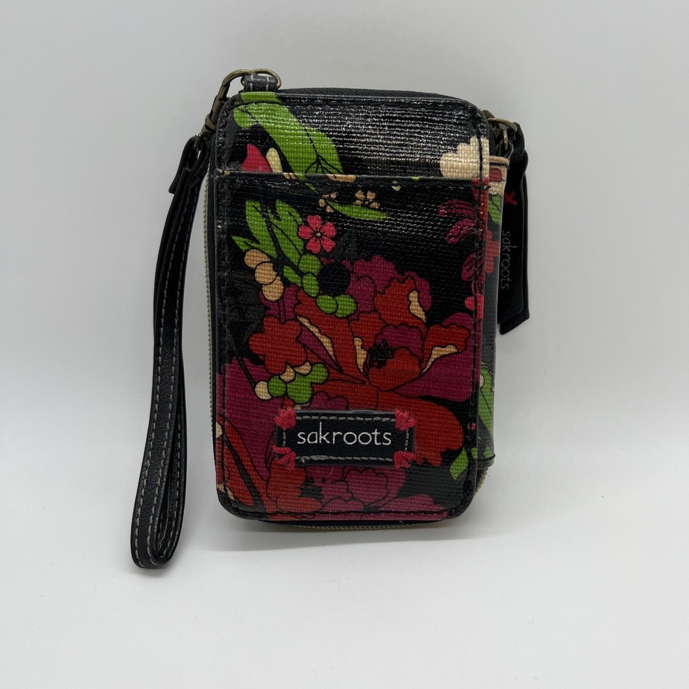 Sakroots Boho Chic Multicolor Floral Print Smartphone Wallet Wristlet Purse - Picture 1 of 9